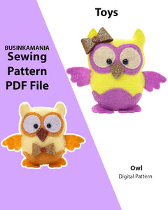 Owl Felt Toy Sewing Pattern