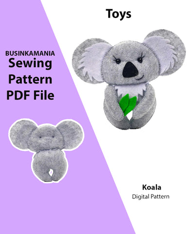 Koala Felt Toy Sewing Pattern