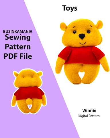 Winnie Toy Felt Sewing Pattern