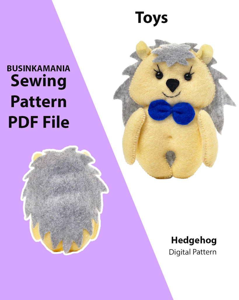 Hedgehog Toy Felt Sewing Pattern – BusinkaMania