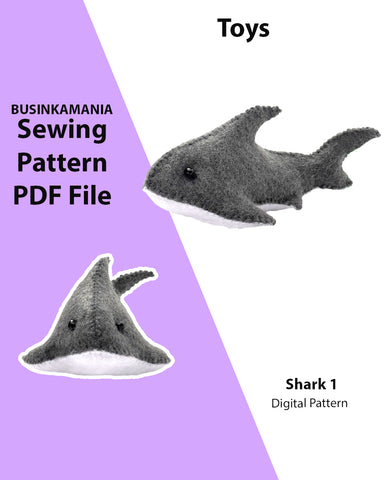Shark 1 Felt Toy Sewing Pattern