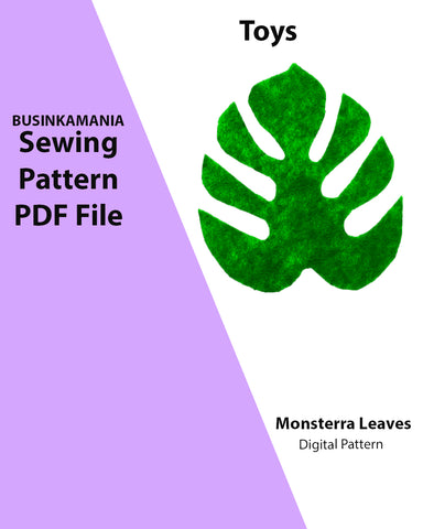Monsterra Leaves Toy Felt Sewing Pattern - NOT READY