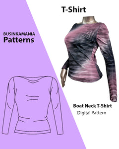 Boat Neck T-Shirt Sewing Pattern