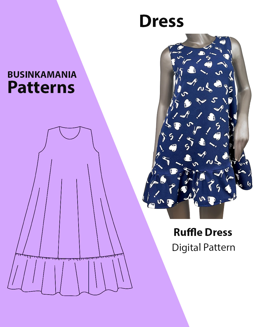 Ruffle Dress Sewing Pattern – BusinkaMania