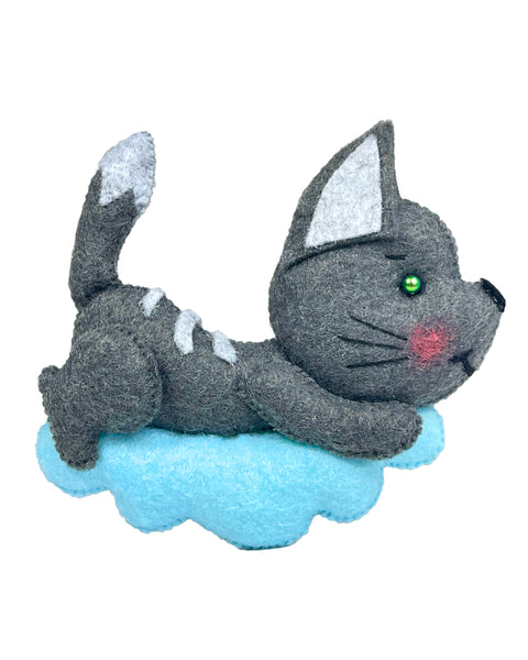 Padrão de costura de feltro de brinquedo para gato nuvem