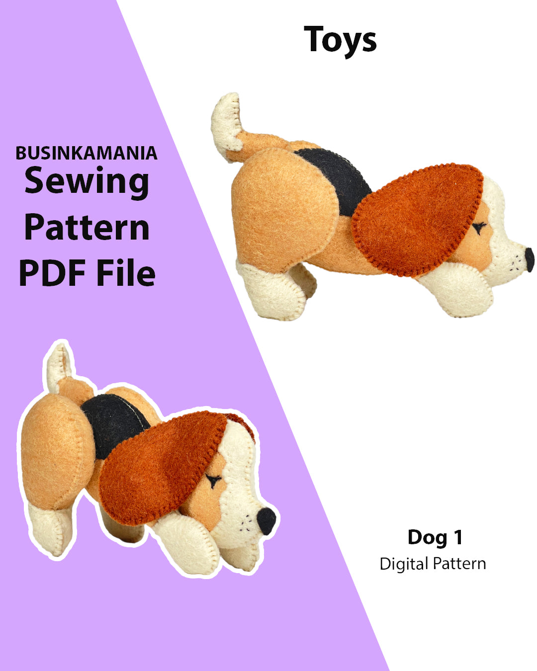 Dog 1 Toy Felt Sewing Pattern