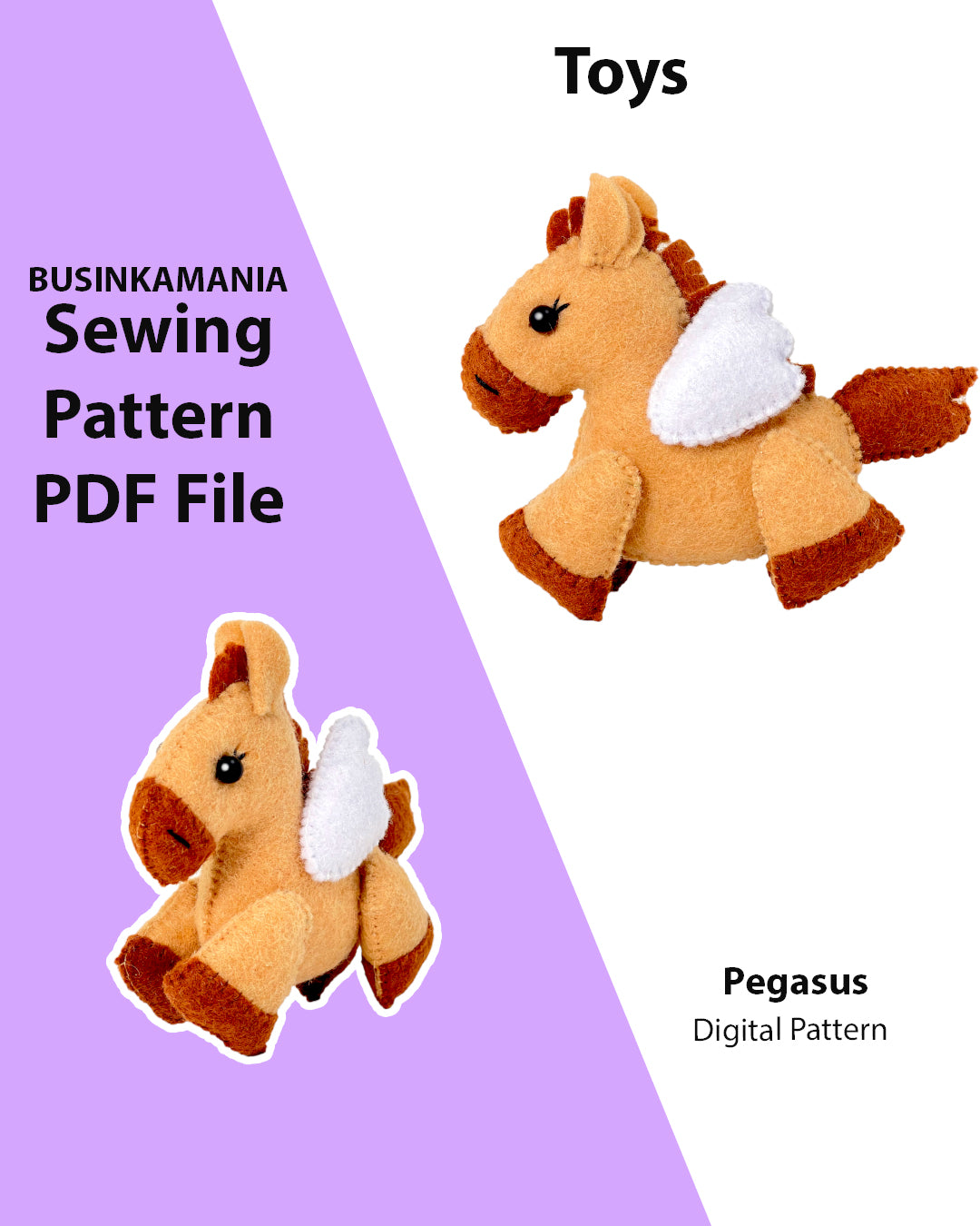 Pegasus Felt Toy Sewing Pattern
