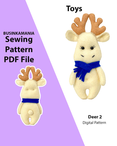 Deer 2 Toy Felt Sewing Pattern