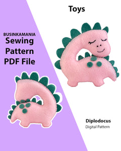 Diplodocus Felt Toy Sewing Pattern