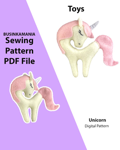 Unicorn Felt Toy Sewing Pattern
