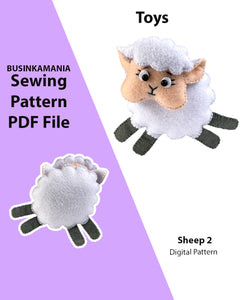 Patrón de costura de juguete de fieltro de oveja 2