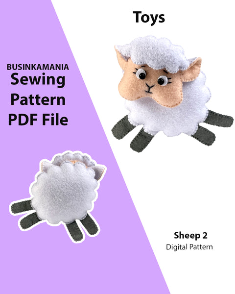 Patrón de costura de juguete de fieltro de oveja 2
