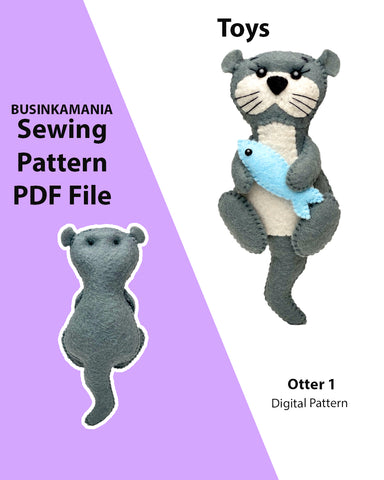 Otter 1 Felt Toy Sewing Pattern
