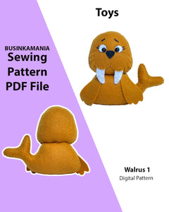 Walrus 1 Felt Toy Sewing Pattern