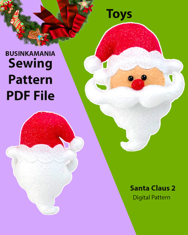 Santa Claus 2 Felt Toy Sewing Pattern