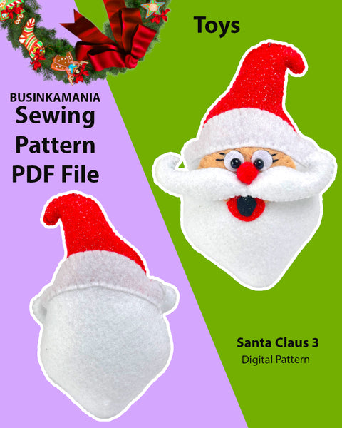 Santa Claus 3 Felt Toy Sewing Pattern