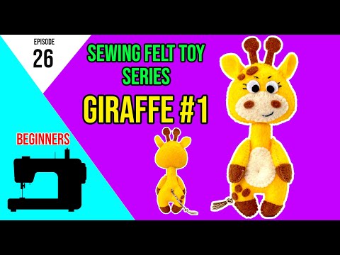 Padrão de costura de brinquedo de feltro girafa 1
