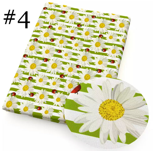 Gänseblümchen-Blumen-Druck, 50 x 145 cm, 4-Wege-Stretch, elastisch, hochwertiger Stoff für Dessous