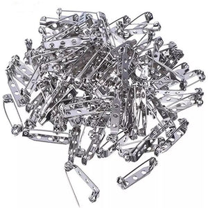Silver Color Brooch Back Bar Pins Findings 25x5mm