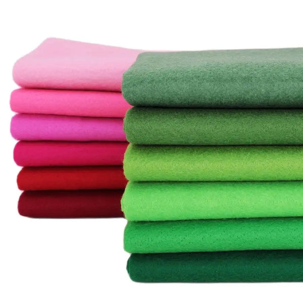 6-teiliges Set aus glattem, weichem koreanischem Stofffilz aus hochdichtem Polyester in Grün und Pick