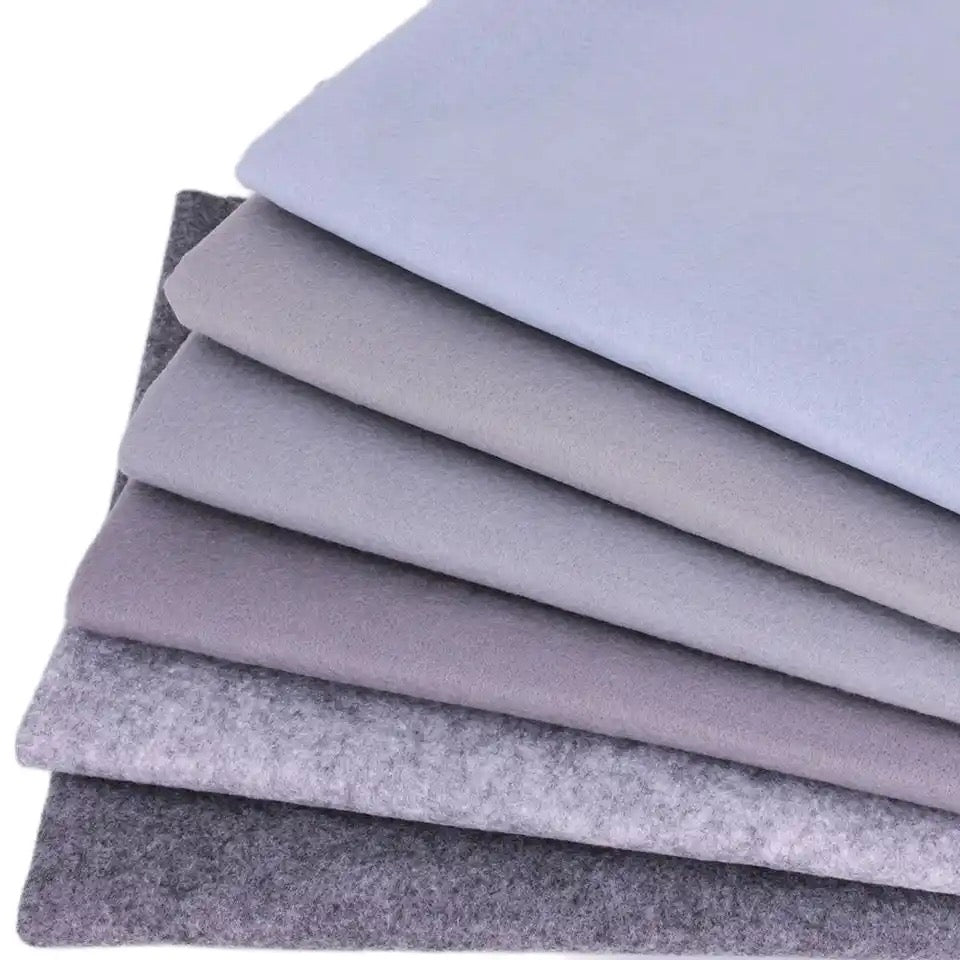 6Pcs 45cmx55cm High Density Polyester Smooth Soft Korean Fabric Felt Set