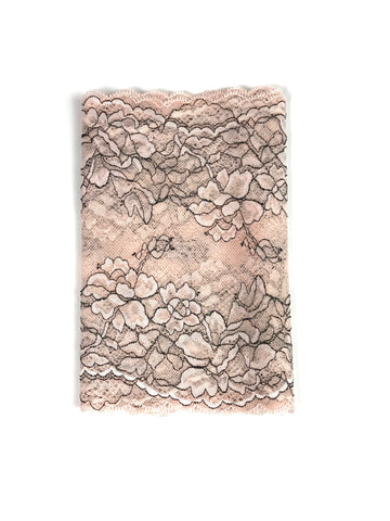 21cm Wide Light Pink Elastic Lace Trim