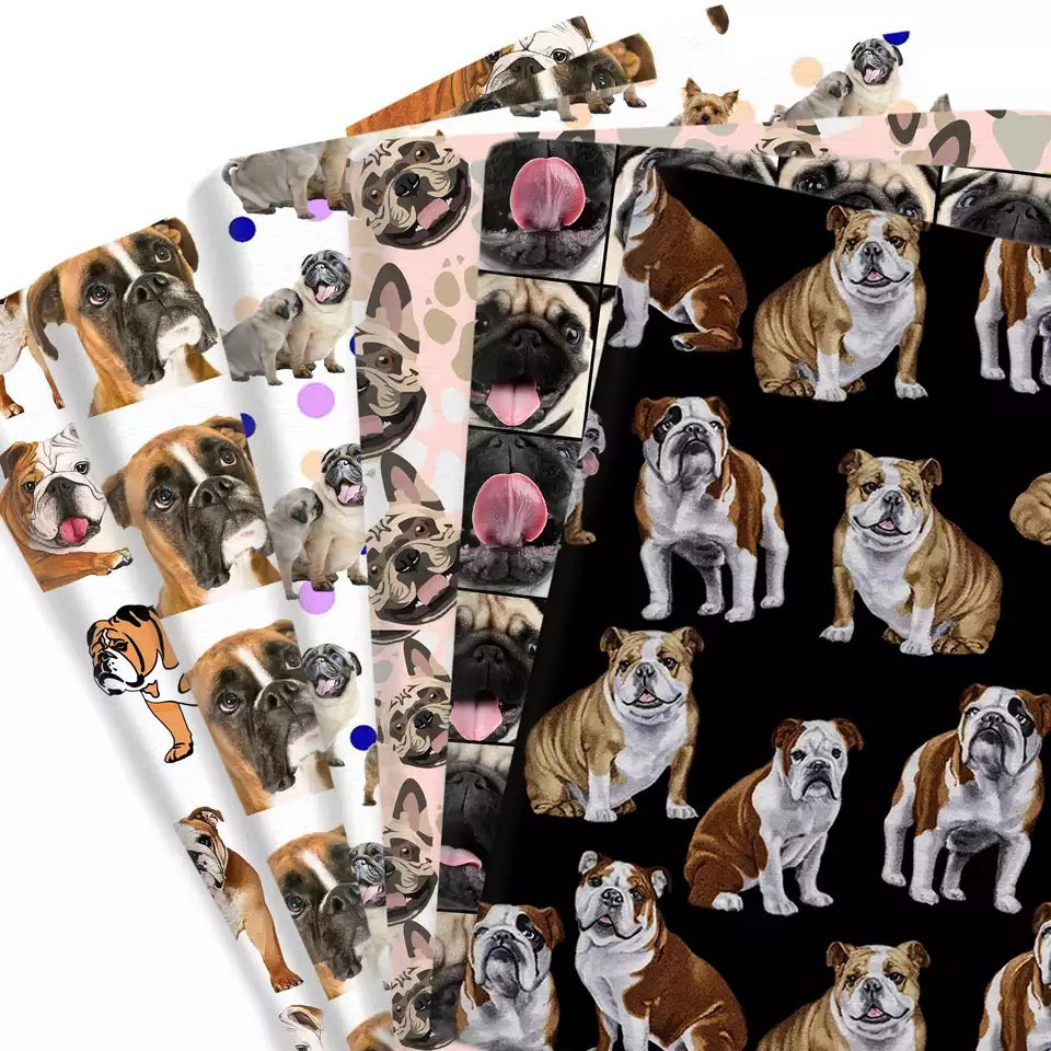 Hunde-Druck, 50 x 145 cm, hochwertiger Stoff aus reiner Baumwolle