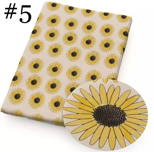 Sunflowers Print 50*145cm 4 Way Stretch Elastic High Quality Fabric For Lingerie