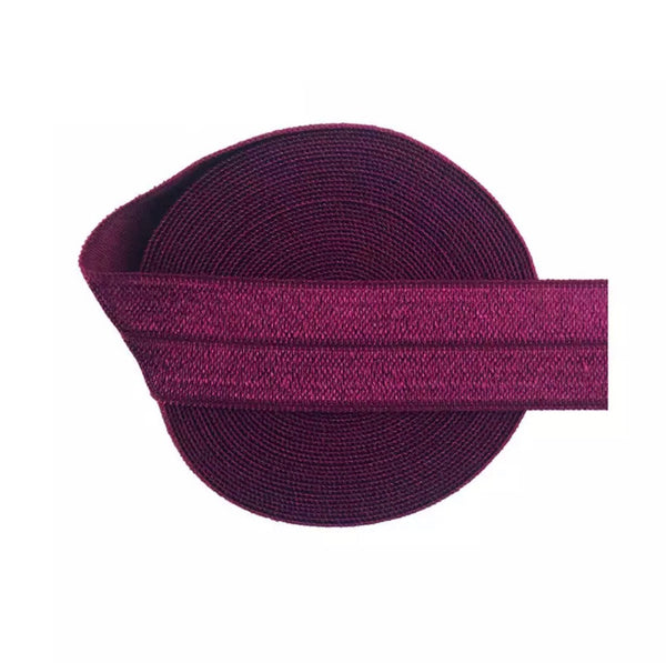 15mm Solid Shiny Fold Over Elastics