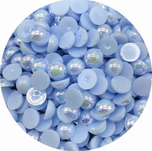 Blue Half Round Pearl With Flat Back For Toys Making