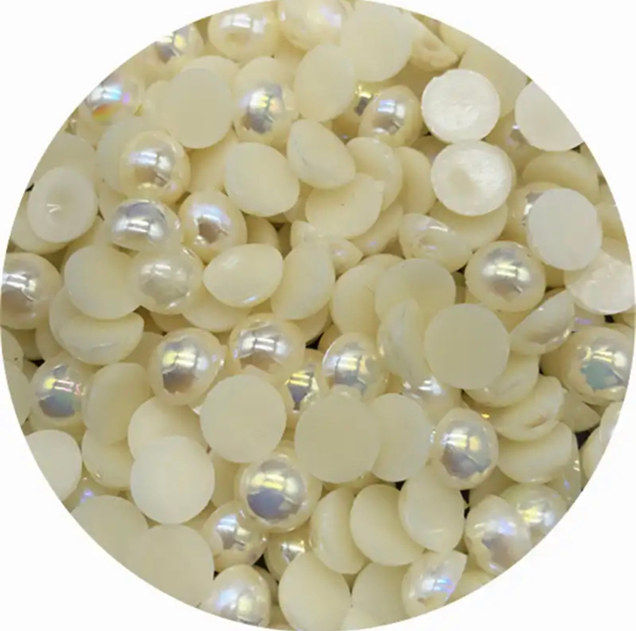 Ivory Half Round Pearl With Flat Back For Toys Making