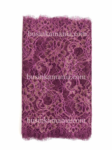 24.50cm Width Scarlet Pink Shimmer Eyelash Lace Trim
