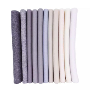 6-teiliges Filz-Set aus glattem, weichem koreanischem Polyester mit hoher Dichte in Grau
