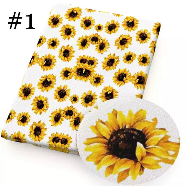 Sonnenblumen drucken 50 * 145 cm 4-Wege-Stretch, elastischer, hochwertiger Stoff für Dessous
