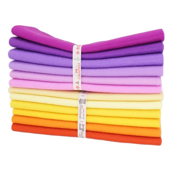 6Pcs Purple & Yellow High Density Polyester Smooth Soft Korean Fabric Felt Set