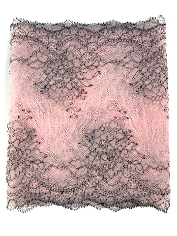 Very Soft Fabric 22cm Pink / White Floral Stretch Elastic Mesh Lace Trim For Lingerie Sewing