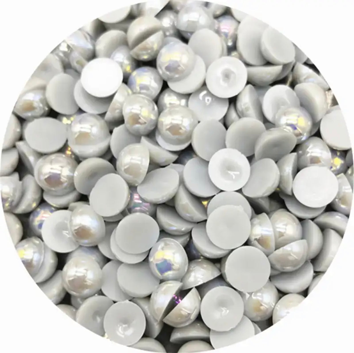 Grey Half Round Pearl With Flat Back For Toys Making