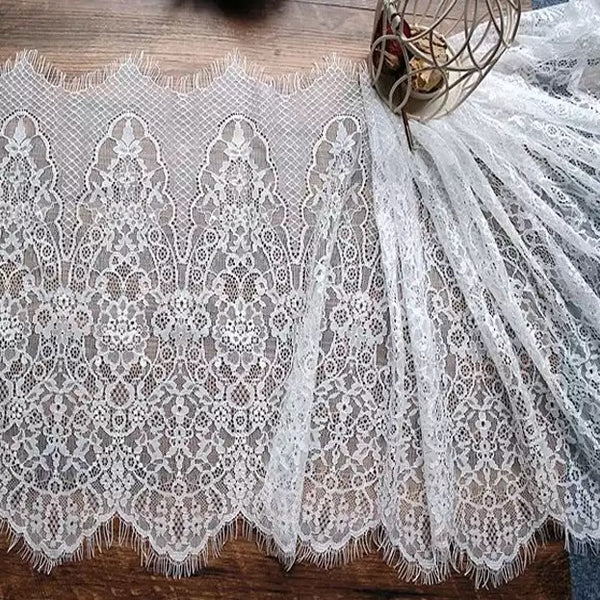Eyelash Lace Fabric 30cm Width NON Stretch Mesh Lace Trim For Lingerie Sewing