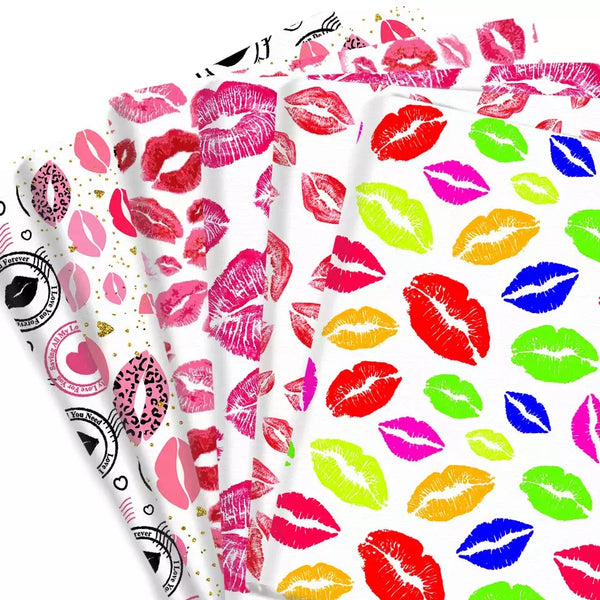 Lippenkussdruck 50 * 145 cm 4-Wege-Stretch, elastischer, hochwertiger Stoff für Dessous