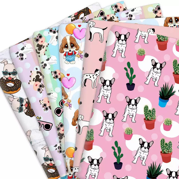 Hunde-Druck, 50 x 145 cm, 4-Wege-Stretch, elastisch, hochwertiger Stoff für Dessous