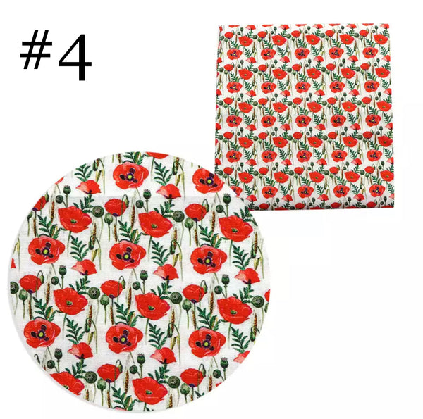 Poppy Flower And Floral Print 50*145cm 4 Way Stretch Elastic High Quality Fabric For Lingerie