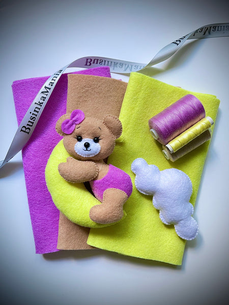 Выкройка для шитья войлочной игрушки "Лунный медведь"