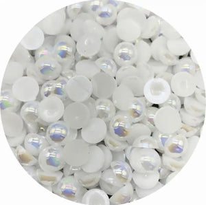 Weiße halbrunde Perle mit flacher Rückseite für die Spielzeugherstellung