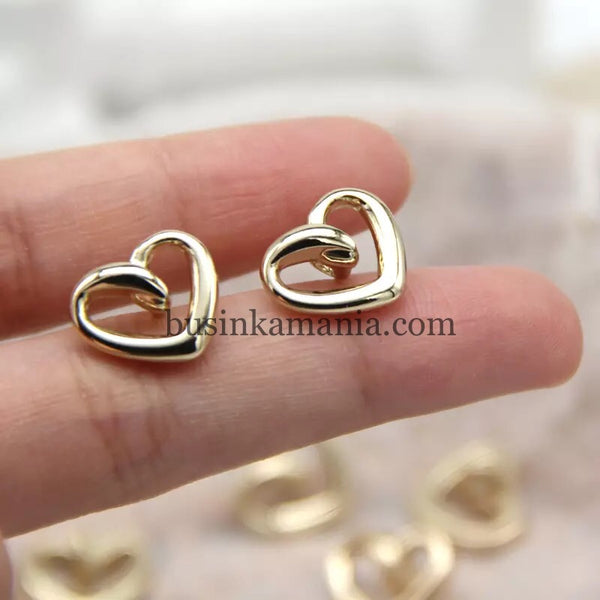 12mm 6PCS Lot Vintage Hollow Heart Gold Metal Buttons For Clothing Wedding Dress Women Shirt Decorative DIY Sewing Accessories