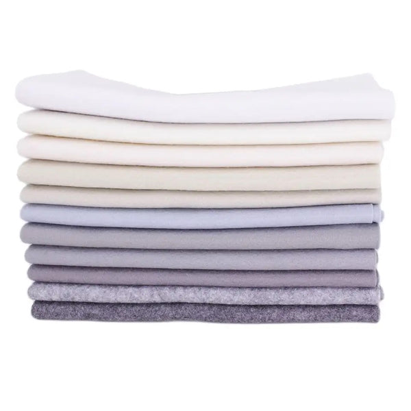 6Pcs Grey High Density Polyester Smooth Soft Korean Fabric Felt Set