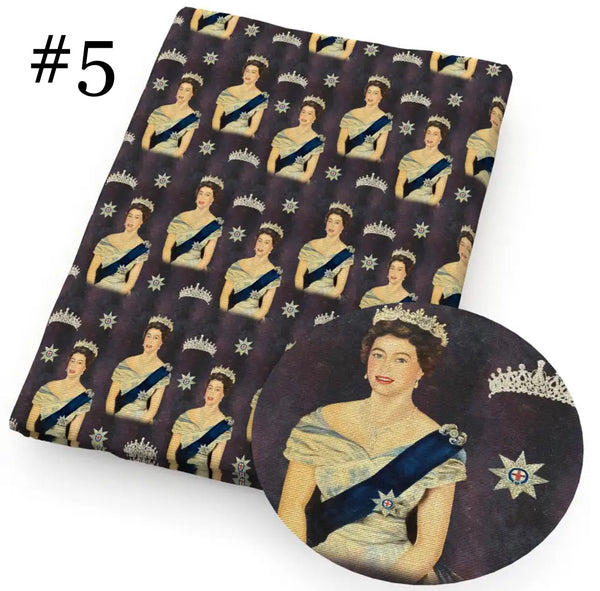 Королева Елизавета Печать 50 * 145 см 4-полосная эластичная высококачественная ткань для нижнего белья