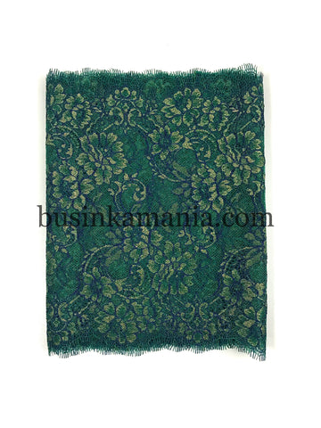24.50cm Width Emerald Shimmer Eyelash Lace Trim