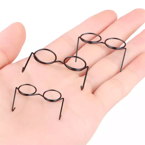 Marco redondo lindo de los vidrios para las muñecas/mini lentes retras del juguete de las gafas sin lentes