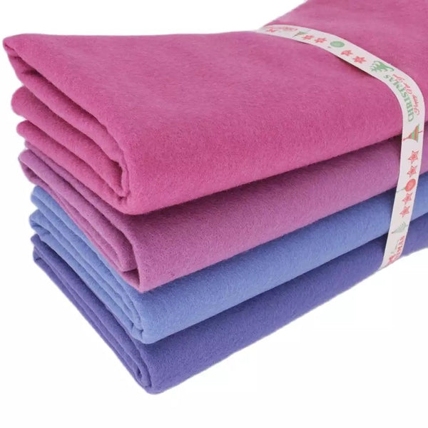 4Pcs Mix High Density Polyester Smooth Soft Korean Fabric Felt Set