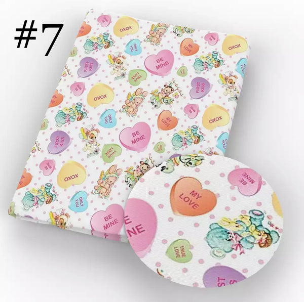Valentinstag Gnome und Herz Druck 50 * 145 cm 4-Wege-Stretch elastischer hochwertiger Stoff für Dessous